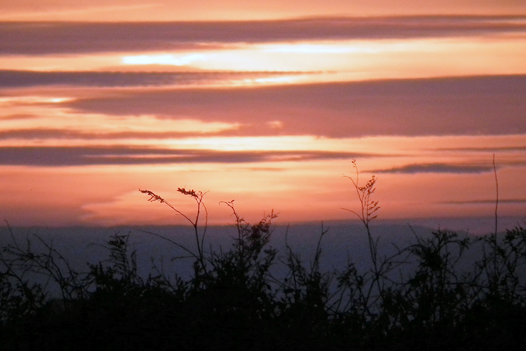 Summer sunset over Tregeseal stone circle